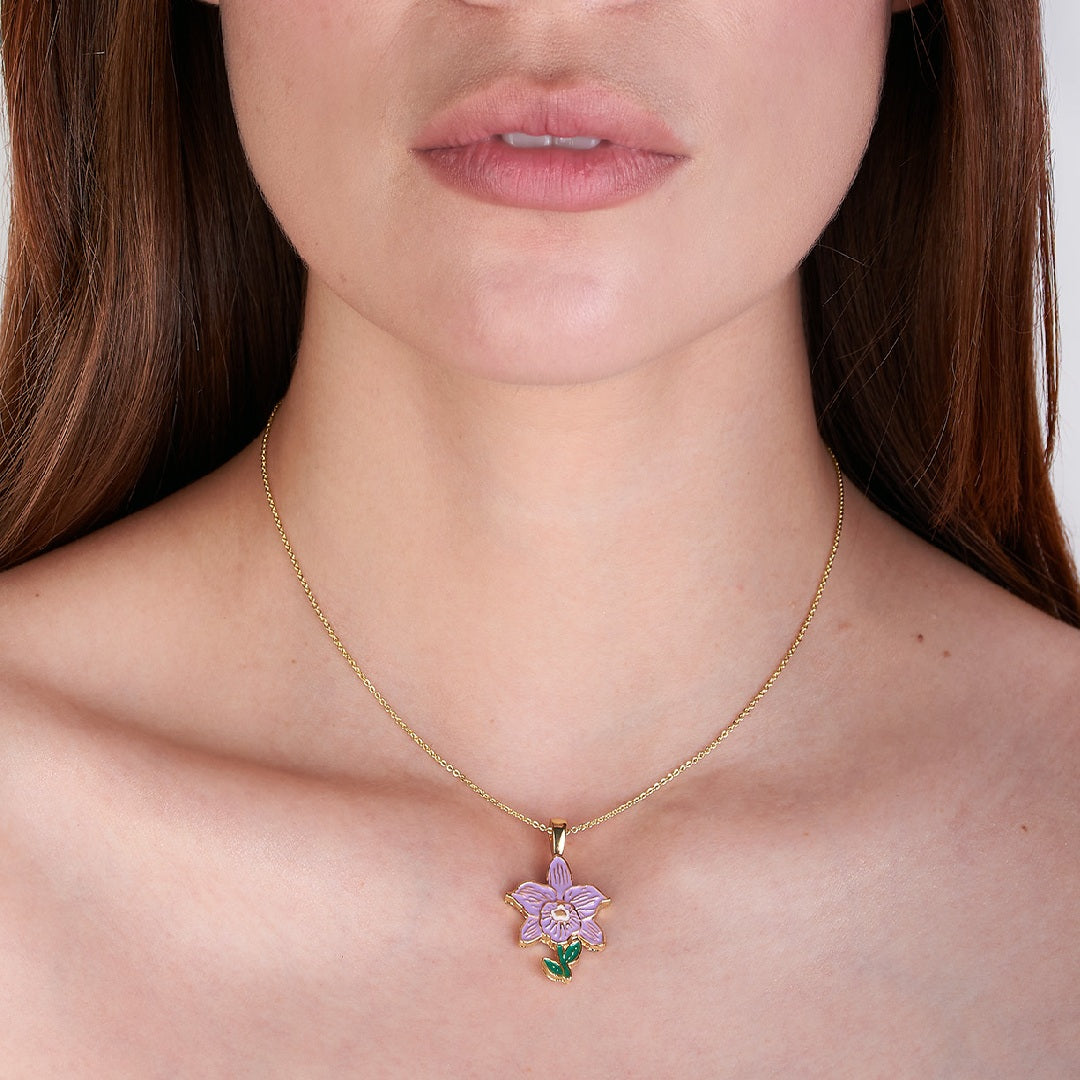 Collar LDG Silueta Flor Orquídea Cymbidium