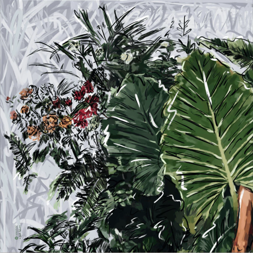 Pañoleta Bejuco en Seda de 70x70 cm