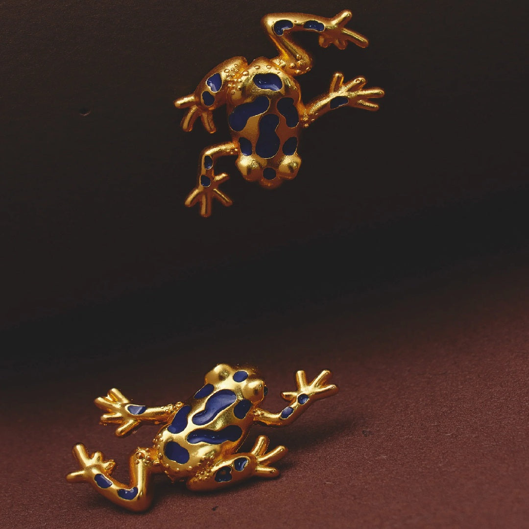 Aretes  Rana Azul