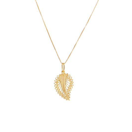 Cadena Hoja Zigzag Dorada
