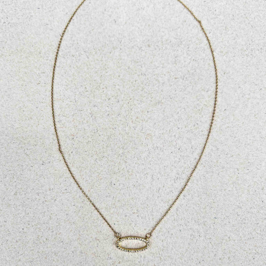 Cadena Cubic Zirconia Ovalo Dorada