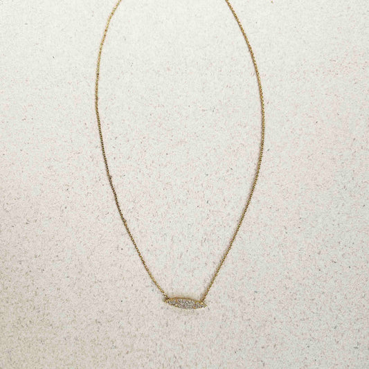 Cadena Corta Dorada Dije Hojita Zirconia