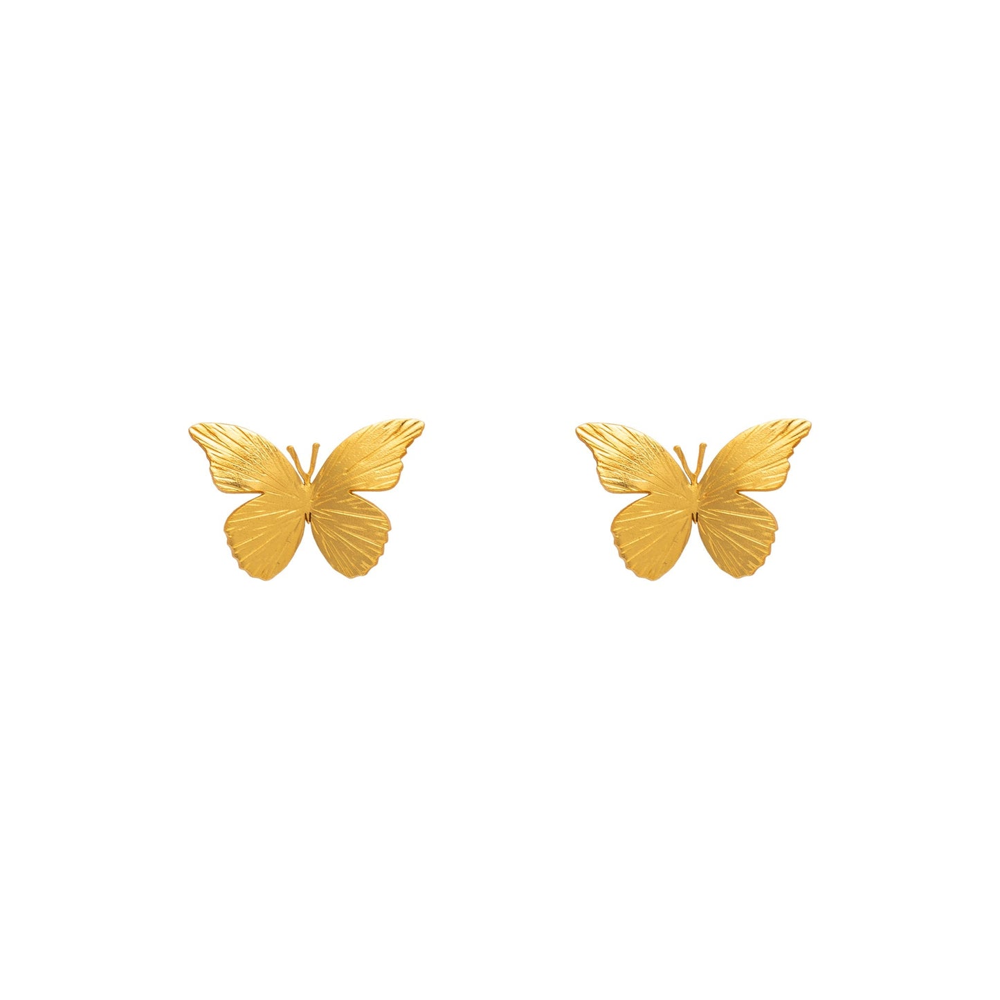 Arete Topo Pequeño Mariposa Renacer Dorado - Blumart