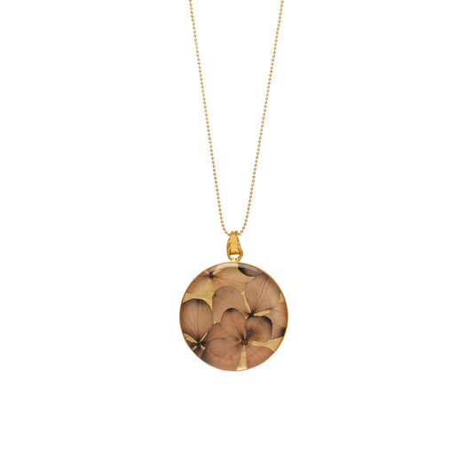 Collar Dije Redondo Dorado Y Lila De Full Of Grace
