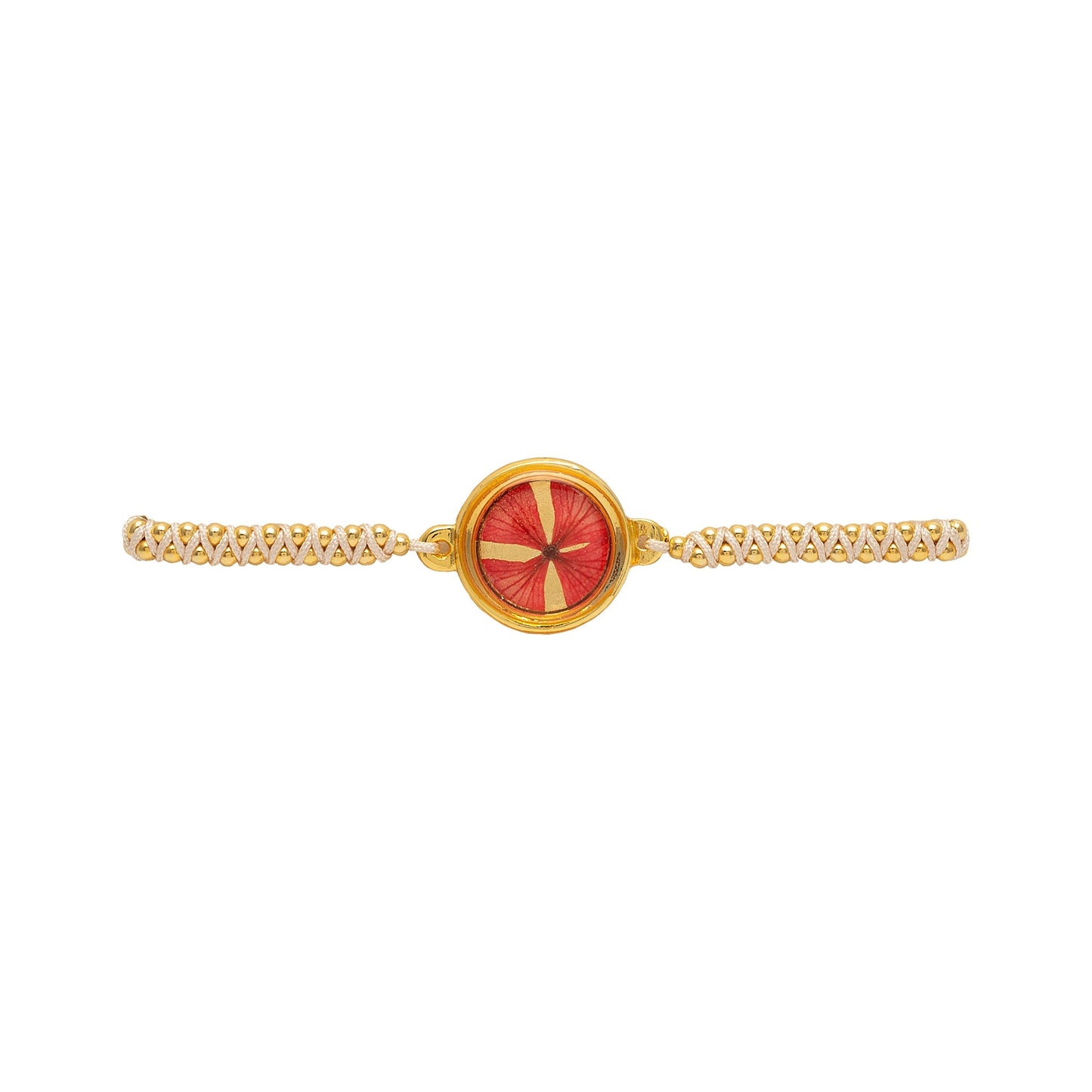 Pulsera tejida con hortensia salmon de Full of Grace