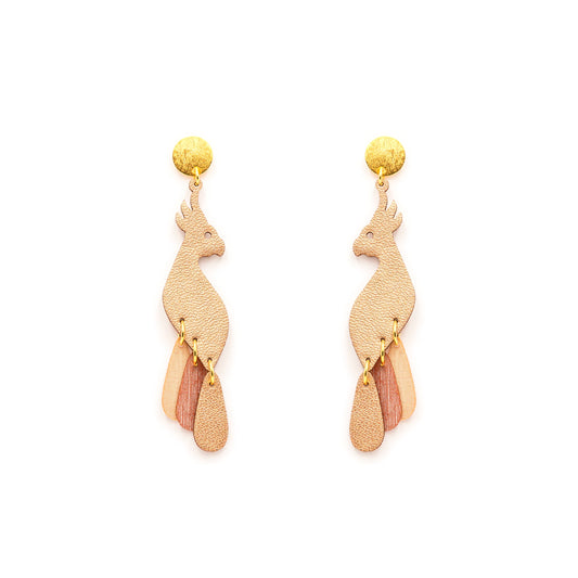 Aretes Ave Real Cobre de Minimalina