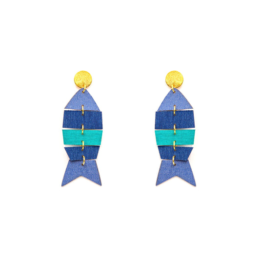 Aretes Pescador Azules de Minimalina