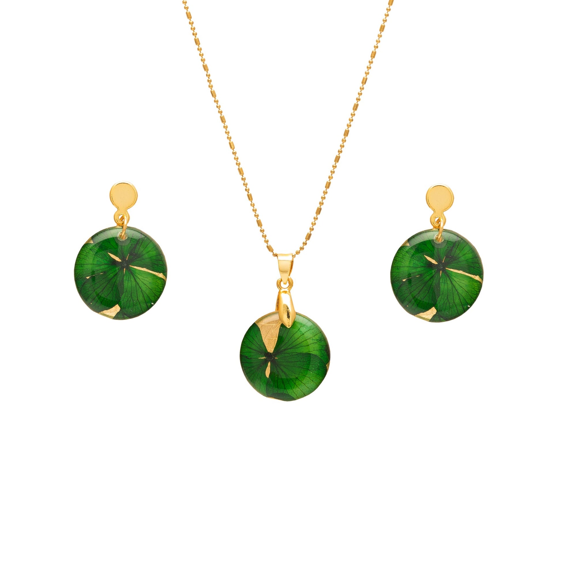 juego aretes y collar circular